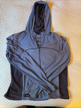 Irideon Full-Zip Riding Jacket in Slate Blue and Black